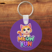 Porte-clés Meow Fun - Cute Smiling Cat Keychain (Recto)
