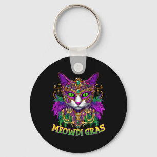 Porte-clés Meowdi Gras Mardi Gras Amateur de Chats La Nouvell