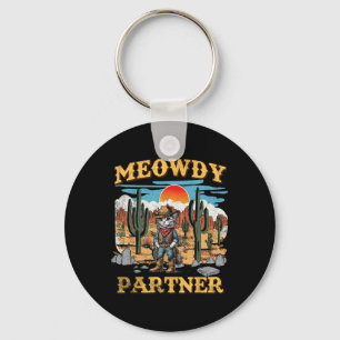 Porte-clés Meowdy Partenaire Chat Western Cowboy Vintage Chat