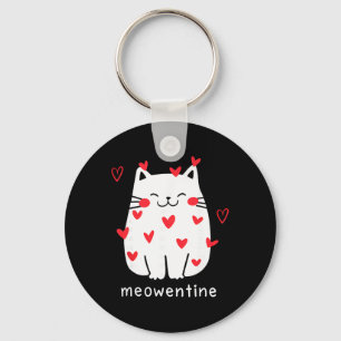 Porte-clés Meowentine Chat Mignon Cœur Saint-Valentin Amoureu