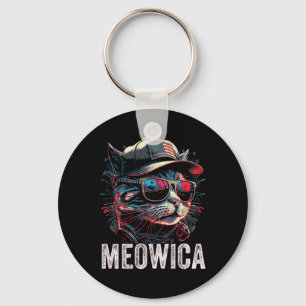 Porte-clés Meowica 4 juillet chat américain Drapeau Amérique
