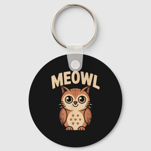 Porte-clés Meowl Cat Owl Hybrid Funny Meme Brain Rot Gen Alph (Recto)