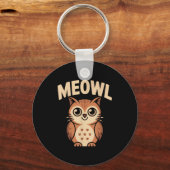 Porte-clés Meowl Cat Owl Hybrid Funny Meme Brain Rot Gen Alph (Recto)
