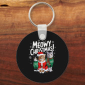Porte-clés Meowy Christmas Funny Cat Christmas Holiday Xmas S (Recto)