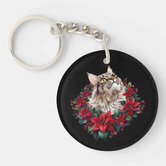 Porte-clés Meowy Christmas Maine Coon Cat  (Devant)