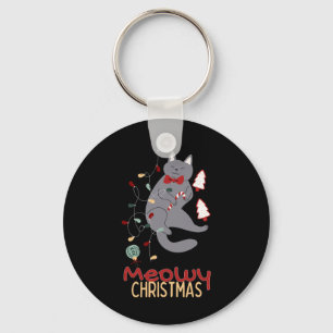 Porte-clés Meowy Noël Chat Feux de Noël1