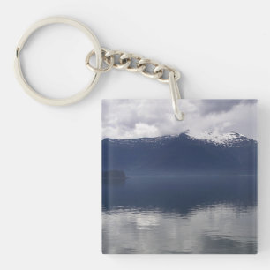 Porte-clés Mer d'Alaska brumeuse aux nuances de bleu