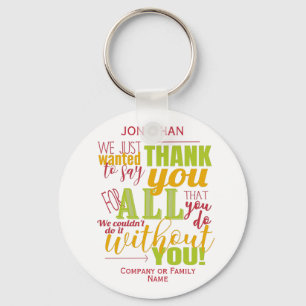 Porte-clés Merci Appréciation Typographie Merci Message