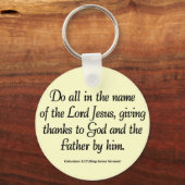 Porte-clés Merci au Père Thanksgiving Colossiens 3:17 (Recto)
