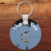 Porte-clés Merci Beach Bird Reflection Photo Appréciation (Recto)