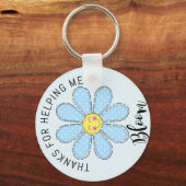 Porte-clés Merci cadeau enseignant m'aide fleur fleurie (Recto)