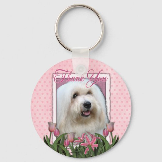 Porte-clés Merci - Coton de Tulear (Recto)
