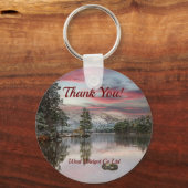 Porte-clés Merci d'affaires Noël Paysage neigeux (Recto)