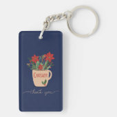Porte-clés Merci d'aidants naturels à Noël Poinsettias (Dos)