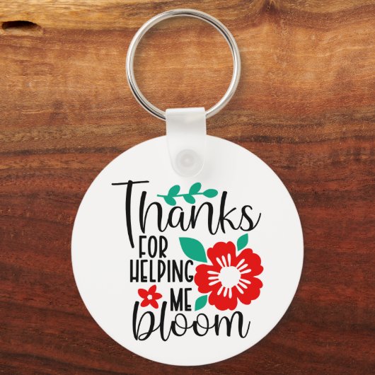 Porte-clés Merci de m'aider Bloom Appréciation de l'enseignan (Recto)