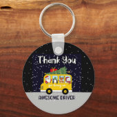 Porte-clés merci d'être un chauffeur d'autobus scolaire génia (Recto)