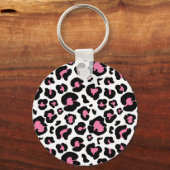 Porte-clés Merci d'être venu empreinte de léopard rose (Verso)