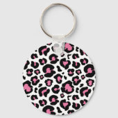 Porte-clés Merci d'être venu empreinte de léopard rose (Verso)