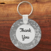 Porte-clés Merci Elégant Gris Blanc Marbré Appréciation (Recto)