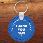 Porte-clés Merci élégant NHS personnalisable Mid Blue (Recto)