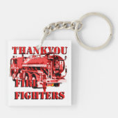 Porte-clés Merci Fire Fighters Conception de Camion, (Dos)