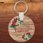 Porte-clés Merci Fleuriste Rustique de Noël pour Client (Recto)