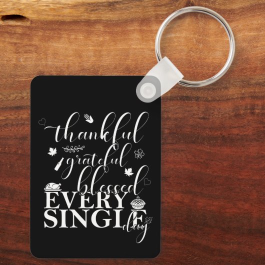 Porte-clés Merci, Grâces, Béni Chaque Jour (Verso)