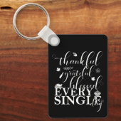 Porte-clés Merci, Grâces, Béni Chaque Jour (Recto)