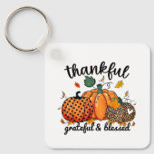 Porte-clés Merci gracieux béni Citrouille d'automne (Recto)