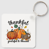 Porte-clés Merci gracieux béni Citrouille d'automne (Dos)