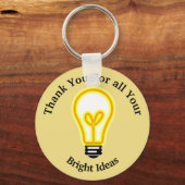 Porte-clés Merci Idées lumineuses Jaune employé de l'ampoule (Recto)