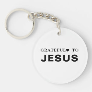 Porte-clés Merci Jésus Conception de cœur de foi chrétienne