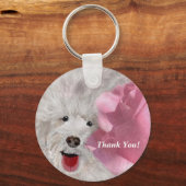 Porte-clés Merci Labradoodle et Rose (Recto)