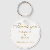 Porte-clés Merci Mariage or simple et élégant (Recto)