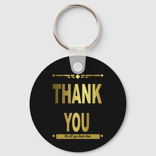 Porte-clés Merci Or noir moderne (Recto)