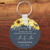 Porte-clés Merci pays rustique tournesol eucalyptus chic (Recto)
