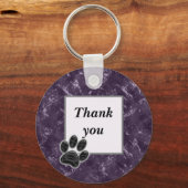 Porte-clés Merci Pet Sitter Dark Purple Empreinte de patte (Recto)