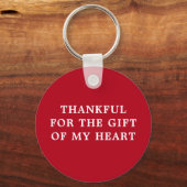 Porte-clés Merci pour le don de mon coeur - Rouge (Recto)