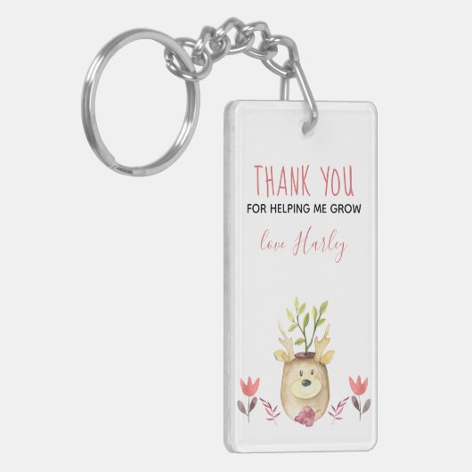 Porte-clés Merci pour m'aider à grandir Plante pointu (Devant gauche)