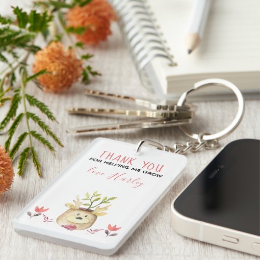 Porte-clés Merci pour m'aider à grandir Plante pointu (Devant droit)