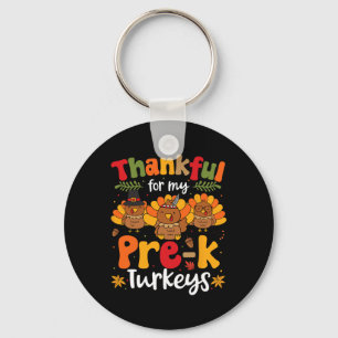 Porte-clés Merci Pour Mon Pré-K Turkeys Thanksgiving Enseigna
