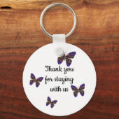 Porte-clés Merci Pour Rester Clé Bright Butterfly Guest Key (Recto)