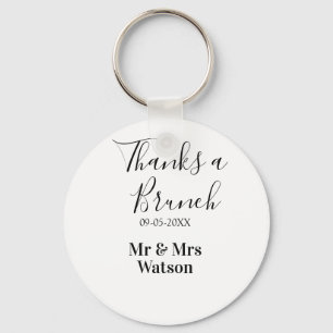 Porte-clés Merci pour un nom de brunch post-mariage simple