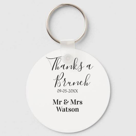 Porte-clés Merci pour un nom de brunch post-mariage simple (Recto)