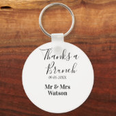 Porte-clés Merci pour un nom de brunch post-mariage simple (Verso)