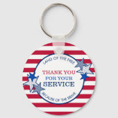 Porte-clés Merci pour vos vétérans de service Stars Stripes (Recto)