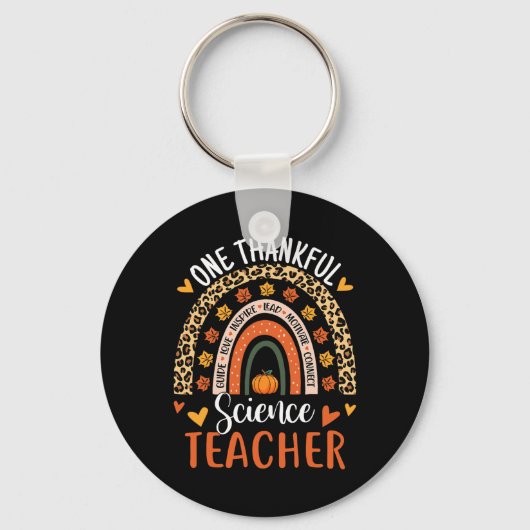 Porte-clés Merci professeur de sciences Thanksgiving Rainbow (Recto)