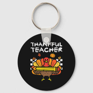 Porte-clés Merci Professeur Thanksgiving Turquie Retro Chute