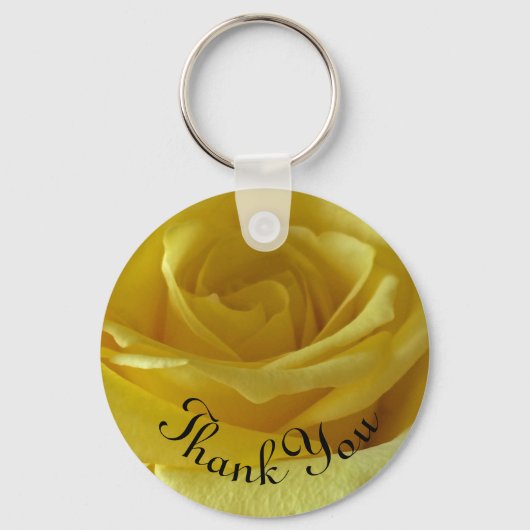 Porte-clés Merci Rose Jaune Photo Pastel Jardin Fleur (Recto)