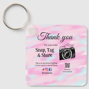 Porte-clés Merci snap tag partager média caméra ajouter résea